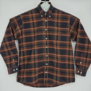 Cinch Shirt Mens Small Western Button Down Cowboy Long Sleeve Orange Black‎
